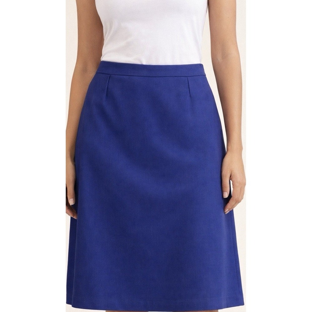 George Blue Capsule Classic Minimalist Blend Knee Length Zip Skirt Size 18